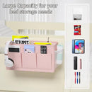 Dual-purpose Bedside Caddy Bedside Organizer, Bed Caddy with 6 Pockets, Versatile Bedside Storage Solution Magazine Remotes holder, ideal for Home, Dorm, Hospital, Crib Bed (Pink) by CozyNest Decor