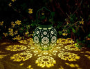 Bohemian Garden Solar Lanterns, Set of 2 Moroccan Outdoor Waterproof Landscape Solar Lights for Backyard Pathway Patio Tree Table Decor (Turquoise) by GreenHaven Gardens