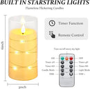 Aignis Flickering Flameless Candles Battery Operated Candles LED Candles with Remote Timer for Home/Wedding/Birthday/Holiday Decor ，Ivory White 3D Flame Set of 2 (D3 xH6 6") by CozyNest Decor