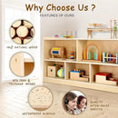 wingyz Wooden Storage Cabinet, 5-Section Montessori Bookshelf, Kids Toy Storage Organizer Book Shelf for Kids Rooms, Classroom, Playroom, Nursery, Preschool Book Shelves by CozyNest Decor