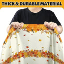 ATFUNSHOP Fall Plastic Tablecloth 4 Packs Thanksgiving Disposable Table Cloth 54x108 Rectangle Table Cover with Pumpkin & Maple Leaf for Holiday Dinner Party Decorations Outdoor Picnic & Baby Showers by CozyNest Decor
