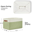 DULLEMELO Fabric Storage Bins for Laundry, Home, Foldable Storage Baskets for Shelves, Toys, Collapsible Storage Bins for Office,Bedroom(3-Pack Medium-15 inch X 11 inch X 9.5 inch , White&Green) by TinyTreasures Baby Boutique