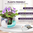 African Violet Pots, 6 inch Ceramic Easy Self Watering Plant Pot for Busy Plant Lovers, Automatically Absorb Appropriate Amount of Water, Flower Pot Indoor-Plants Not Included(Red) by GreenHaven Gardens
