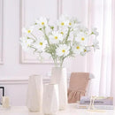 IPOPU White Daisy Flowers Artificial Cosmos 5PCS White Fake Wildflowers 24.5" Silk Flowers with Stems for Home Decor Indoor Artificial Daisies for Wedding Bouquets Floral Craft by CozyNest Decor