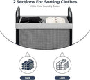 STO STO Laundry Hamper 2 Section, 100L Rolling Laundry Sorter Cart with Removable and Washable Liner Bag, Rolling Clothes Hamper with Metal Handle for Laundry Room and Bedroom, Gray by CozyNest Decor