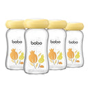 YOHKOH Breast Milk Storage Bottles - Wide Neck Glass Breastmilk Storage Bottles with Lids, BPA-Free (Yellow, 5.4oz (Pack of 4)) by TinyTreasures Baby Boutique