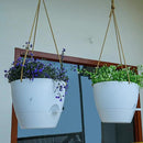 10 Inch Self Watering Hanging Pots, 2 Pack Hanging Planters with 40oZ Deep Reservior for Indoor Outdoor Plants Flowers, White by CozyNest Decor