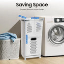 Movable Household Laundry Basket,2 Tier Laundry Hamper Basket Sorter with Wheels&Handle,Large Hand-Held Laundry Basket Clothes Storage Organizer for Bathrooms Bedrooms by CozyNest Decor