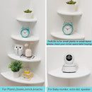 Corner Shelves, Floating Corner Shelf, Set of 2 White Solid Oak Wood Wall Shelves, Round End Wall Mount with Wire Hole Shelving for Small Plant for Bedroom Kitchen, Living Room 8.7" by CozyNest Decor
