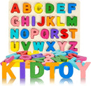 Alphabet Puzzle Wooden Puzzles for Toddlers 3 4 5 Year Old, ABC Puzzle Shape Alphabet Learning Puzzles Toys with Puzzle Board & Letter Blocks, Preschool Educational for Girls Boys by TinyTreasures Baby Boutique