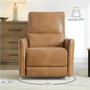 CHITA Power Recliner Chair Swivel Glider, FSC Certified Upholstered Faux Leather Living Room Nursery Reclining Sofa Chair with Lumbar Support, Cognac Brown by CozyNest Decor