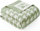 Snuggle Sac Houndstooth Throw Blanket for Couch, Reversible Super Soft Warm Blankets Cozy Knit Fuzzy Plush Lightweight Throws for Sofa, Bed, Camping, Green,50x60 inches by TinyTreasures Baby Boutique
