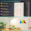 LBW Grow Lights for Indoor Plants Full Spectrum, 214 LEDs Plant Lights for Indoor Growing, Desk Plant Grow Lights Indoor with Timer 4/8/12H, 6 Dimmable Levels, Plant Lamp Height Adjustable 10"-26" by GreenHaven Gardens