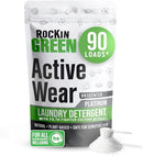 Rockin' Green Laundry Detergent, Plant based, All Natural Laundry Detergent Powder, Vegan and Biodegradable Odor Fighter, Safe for Sensitive Skin (Active Wear 90 Loads - Unscented) by TinyTreasures Baby Boutique
