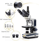 Swift SW350T Compound Trinocular Microscope,40X-2500X Magnification,Two-Layer Mechanical Stage,with 5.0 mp Camera and Software Windows/Mac Compatible and 5 PCS Prepared Slides and 5 PCS Blank Slides by TinyTreasures Baby Boutique