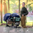 TOPDesign Universal Baby Stroller Organizer, Double Stroller Caddy with Detachable Mesh Bag & Heightened Insulated Cup Holders & Non-Slip Secure Hooks Accessories, Fits Most Strollers (Green) by TinyTreasures Baby Boutique