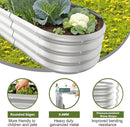 4x2x1ft Oval Galvanized Raised Garden Bed Outdoor 9-in-1 Large Metal Modular Planter Box Raised Beds for Gardening,Vegetables,Fruits,Flowers & Herbs (Silver) by GreenHaven Gardens