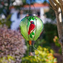 Large Hot Air Balloon Cardinal Solar Lantern Lights with Flame, Green Glass Balloon Lantern Waterproof Outdoor Decor for Garden Yard Patio, Birthday Mother's Day Gifts for Moms Women by GreenHaven Gardens