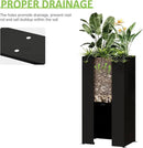 Set of 2 Planter Box Outdoor 30"H x 14.4"W x 13.6"D- Tall Planters for Outdoor Patio/Porch, All-Weather with Anti-dumping Kit, Durable Galvanized Steel, Modern Design for Plants, Flower, Garden by CozyNest Decor