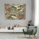 Asian Tapestry, Japanese Red Landscape, Bedroom & Living Room Decor, 40"x30" by CozyNest Decor