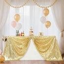 SquarePie Sequin Tablecloth 50 x 72 Inch Light Gold Glitter Table Cloth for Wedding Party Decoration by CozyNest Decor