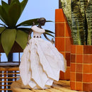 DiliComing Fairy Garden Accessories Outdoor Statue - Table Decor for Living Room Garden Maiden Bookshelf Decor Xmas Resin Holly Leaves Maiden White Statue 10.5 * 6.0 * 14.5 Inch by CozyNest Decor