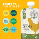 Serenity Kids 6+ Months Baby Food Pouches Chicken & Thyme Puree - BPA-Free Baby Food Puree -Range Chicken & Organic Parsnip & Beet Veggies - 3.5 Oz, 6 Pack by TinyTreasures Baby Boutique