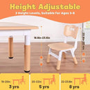 FUNLIO Kids Table and 4 Chairs Set, Height Adjustable Toddler Table and Chair Set for Ages 3-8, Easy to Wipe Arts & Crafts Table, for Classrooms/Daycares/Homes, CPC & CE Approved（5-Piece Set） by CozyNest Decor