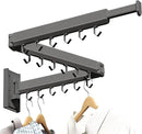 Laundry Drying Rack,Drying & Clothes Rack,Wall Mounted,Retractable & Collapsible, Grey by CozyNest Decor