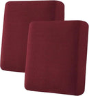 H.VERSAILTEX Super Stretch Individual Seat Cushion Covers Sofa Covers Couch Cushion Covers Slipcover Sets Thick Jacquard Textured Twill Fabric (2 Piece Medium Sofa Cushion Covers, Burgundy Red) by CozyNest Decor