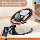 LAREX Baby Swing to Toddler Electric Infant Swing Portable for Newborn Boy Girl, 5 Sway Speeds with Remote Control, 12 Preset Melodies and Bluetooth, 0-6 Months Max 20 Lbs (Gray) by TinyTreasures Baby Boutique