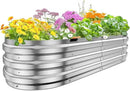 KING BIRD Raised Garden Bed Kit 2025 Upgraded 10-Minute Assembly Galvanized Planter Garden Box Outdoor for Gardening, Vegetables, Flowers, 47x24x12 in, Silver by GreenHaven Gardens