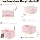 OIAHOMY Storage Basket for Shelves, Closet Cube Storage Bins Baskets for Clothes Blanket Towels, Baby Nursery, Toy Baskets Box, Woven Rope Basket, 17.72*12.99*7.87 IN, 2 Packs Mixed Pink by TinyTreasures Baby Boutique