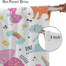 Cartoon Dinosaur Curtains for Kids Boys Girls Home Decor Childish Cute Dino Animals Print Pattern Rod Pocket Blackout Window Drapes for Nursery Baby Bedroom Playroom W31.5xL63in 2 Panels by TinyTreasures Baby Boutique