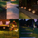 Solar Pathway Lights Outdoor, Rust Iron Ball Candle Holder Stake with Flickering Solar Powered Tea Lights, Perfect Decorative Garden Lighting for Yard Lawn Patio Landscape Decor Outside-4Pack by GreenHaven Gardens