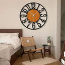 LEIKE 30" Oversized Large Wall Clocks,Silent,Non Ticking,Battery Operated Modern Round Big Wood Decorative Metal Wall Clock for Living Room, Bedroom,Kitchen,Farmhouse,Office Decor - Black,30 Inch by CozyNest Decor