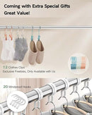 Clothes Drying Rack 95 Inches Folding Outdoor Indoor, Drying Rack Clothing Collapsible, Foldable Laundry Drying Rack, Heavy Duty Stainless Steel Clothesline, 20 Hooks 12 Clips by CozyNest Decor