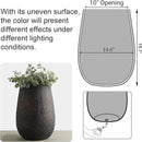 Weathered Concrete 19.7 Inch Tall Planter, Large Decorative Flower Pot with Drainage Hole, Round Plant Container for Home, Garden, Patio, Courtyard, A Dusting of Bronze Rust with Green Tone, 1 Pack by GreenHaven Gardens
