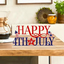 COCHIE Metal Happy 4th of July Sign, Red Blue and White Decorations for Home, Office, Shelf, Mantel, Indoor, Fouth of July Decoration, Patriotic Star Decor (Independence Day) by CozyNest Decor