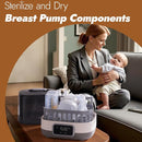 NCVI 20-Minute Baby Bottle Steamer Sterilizer and Dryer with 2 Bottle Trays for 8/6 Bottles, Fast Electric Steam Sterilization Disinfection for All Bottles, Pacifiers, Teether and Breast Pump Parts by TinyTreasures Baby Boutique