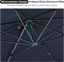 PURPLE LEAF 10' X 6.5' Left-right Tilting Outdoor Patio Umbrella Swivel Offset Cantilever Heavy Duty Rectangle Aluminum Umbrella with UV Resistant for Deck Pool Patio Backyard, Ocean Slate by GreenHaven Gardens