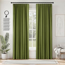ANRODUO Back Tab Blackout Curtains for Bedroom Living Room, Rod Pocket Pinch Pleated Thermal Insulated Room Darkening Curtains 90 Inches Long 2 Panels, Olive Green, 42 x 90 Inch by TinyTreasures Baby Boutique