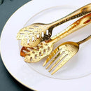 Gold Serving Utensils, OGORI 12-Piece Stainless Steel Serving Utensils Include Serving Spoons, Slotted Spoons, Serving Tongs, Serving Forks, Butter Knife, Stirring Spoon, Soup Ladle, Pie Server by CozyNest Decor