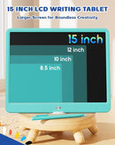 Bravokids 15 Inch LCD Writing Tablet for 3 Year Olds - Electronic Drawing Pad and Doodle Board as Educational Birthday Gifts for Girls and Boys (Blue) by TinyTreasures Baby Boutique