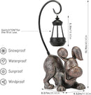 Laughing Dog Figurine with Solar-Powered LED Light 15.9 Inches Tall Antique Bronze, Perfect for Gift Garden Decor or Housewarming for Dog Lovers by GreenHaven Gardens