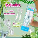brush-baby WildOnes™ Rechargeable Kids Electric Toothbrush – Koala | Flashing Lights, 2-Min Timer, Waterproof, 3 Brush Heads | Toddler & Child Toothbrush Ages 0-10 | Soft Bristles by TinyTreasures Baby Boutique