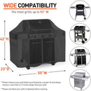 55 Inch Grill Cover for Outdoor Grill, Waterproof Fade Resistant BBQ Grill Cover, Weather Resistant Gas Grill Cover, Fits Weber, Charbroil, Nexgrill and More Grills, Black by GreenHaven Gardens