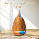 Ultrasonic Essential Oil Diffuser with Himalayan Salt Rock,Flame Diffuser with 2 Color Light,Small Aromatherapy Oil Diffuser with Auto Off Function for Home, Office,Spa,100ML,Wooden Grain by TinyTreasures Baby Boutique