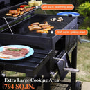 Sophia & William Extra Large Charcoal BBQ Grills with 794 SQ.IN. Cooking Area, Heavy Duty Outdoor Barbecue Grill with 2 Individual Lifting Charcoal Tray and 2 Foldable Side Table, Black by GreenHaven Gardens