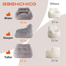Bean Bag Chair for Adults with Pillow,Oversized Bean Bag Couch Chairs for Adults,Giant Lazy Couch Sofa Chairs with Filler,Large Reading Chair for Living Room Bedroom,Dark Gray by CozyNest Decor